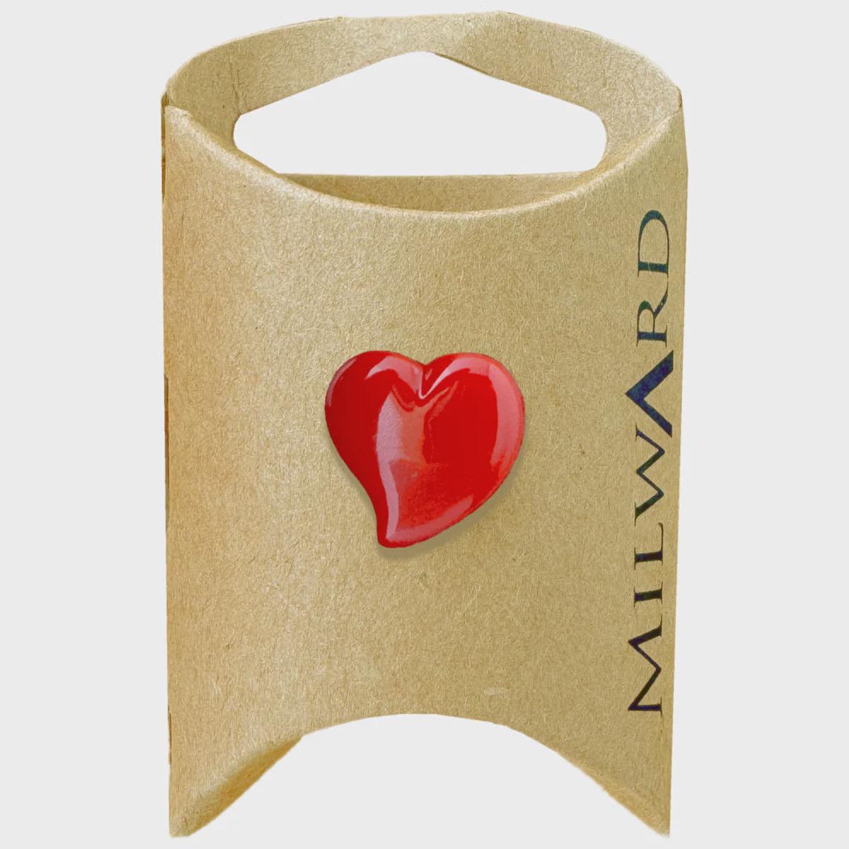Nylon Shank Heart Buttons / Red (18mm)