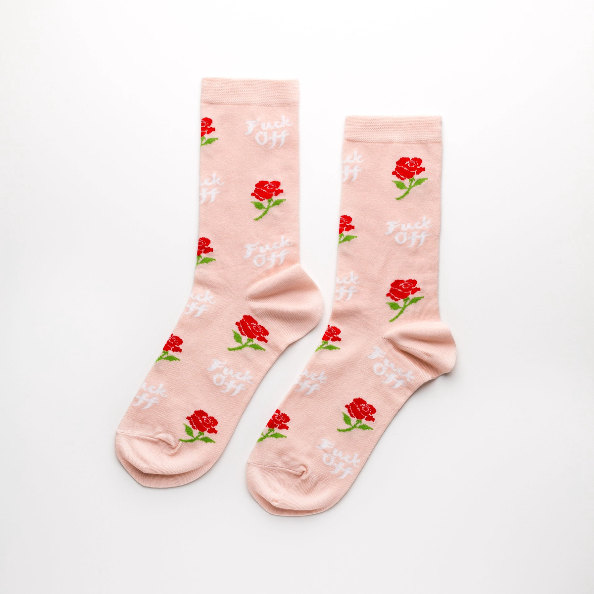 Yellow Owl Workshop - Women's - Fuck Off Rose Crew Flower Socks