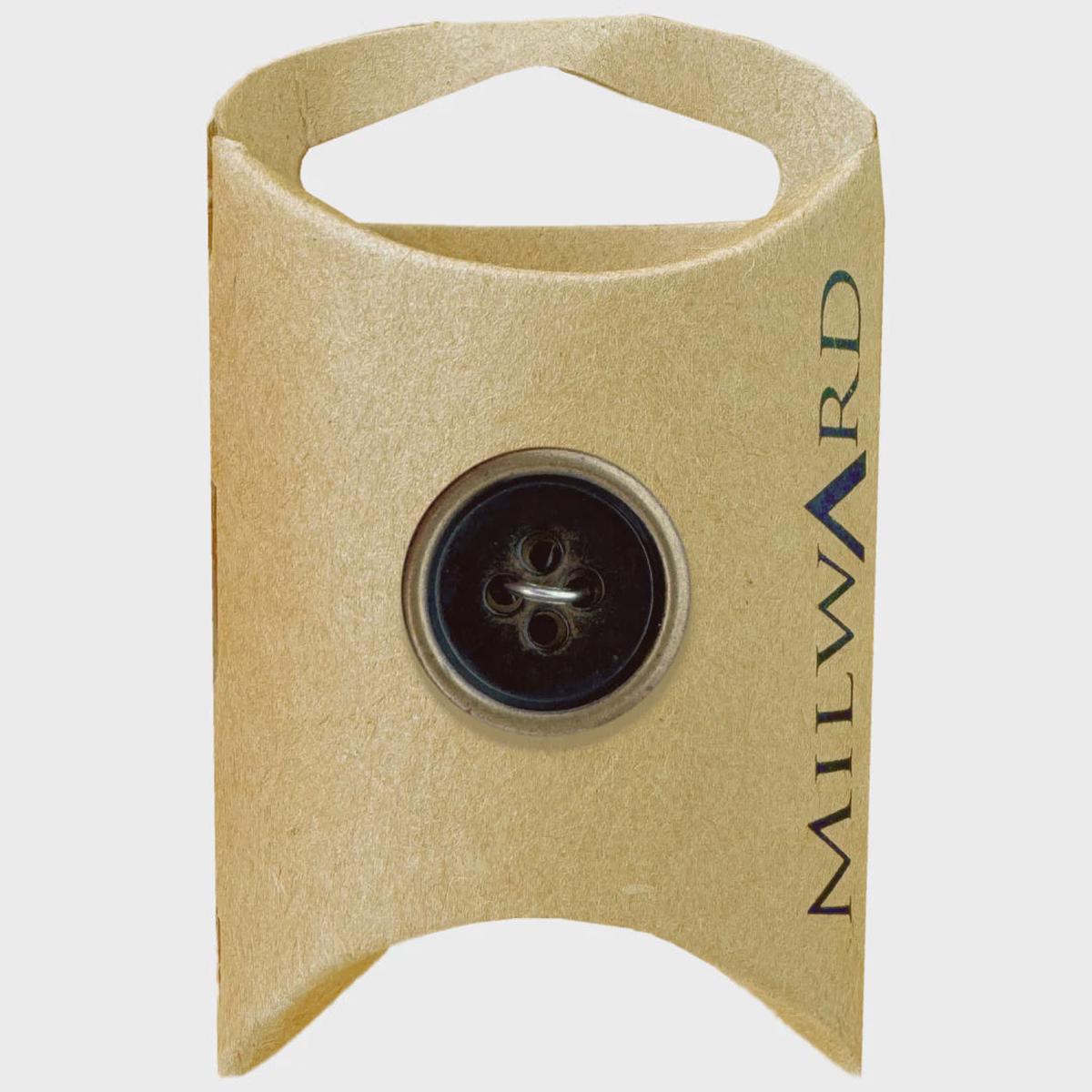 Zinc Alloy Gold Rim Buttons / Black (20mm)