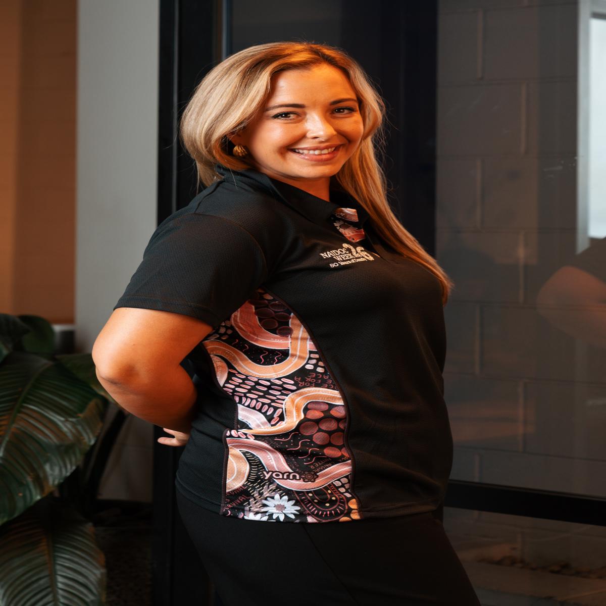 (Bulk) Still Deadly NAIDOC 2026 Bamboo (Simpson) Women's Fitted Polo Shirt
