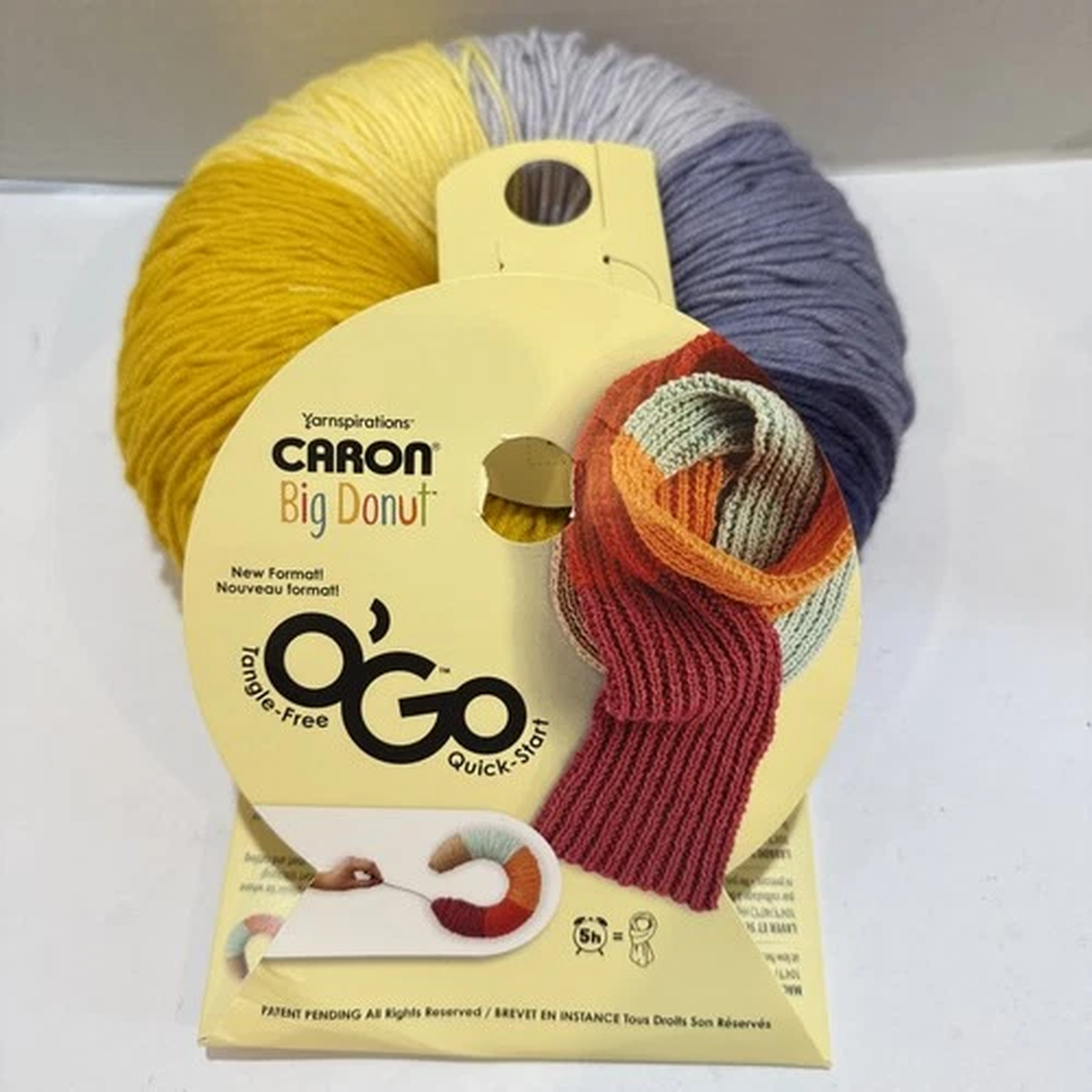Yarnspirations Caron Big Donut O'Go Yarn  Tangle Free Beginner Scarf Blue Moon