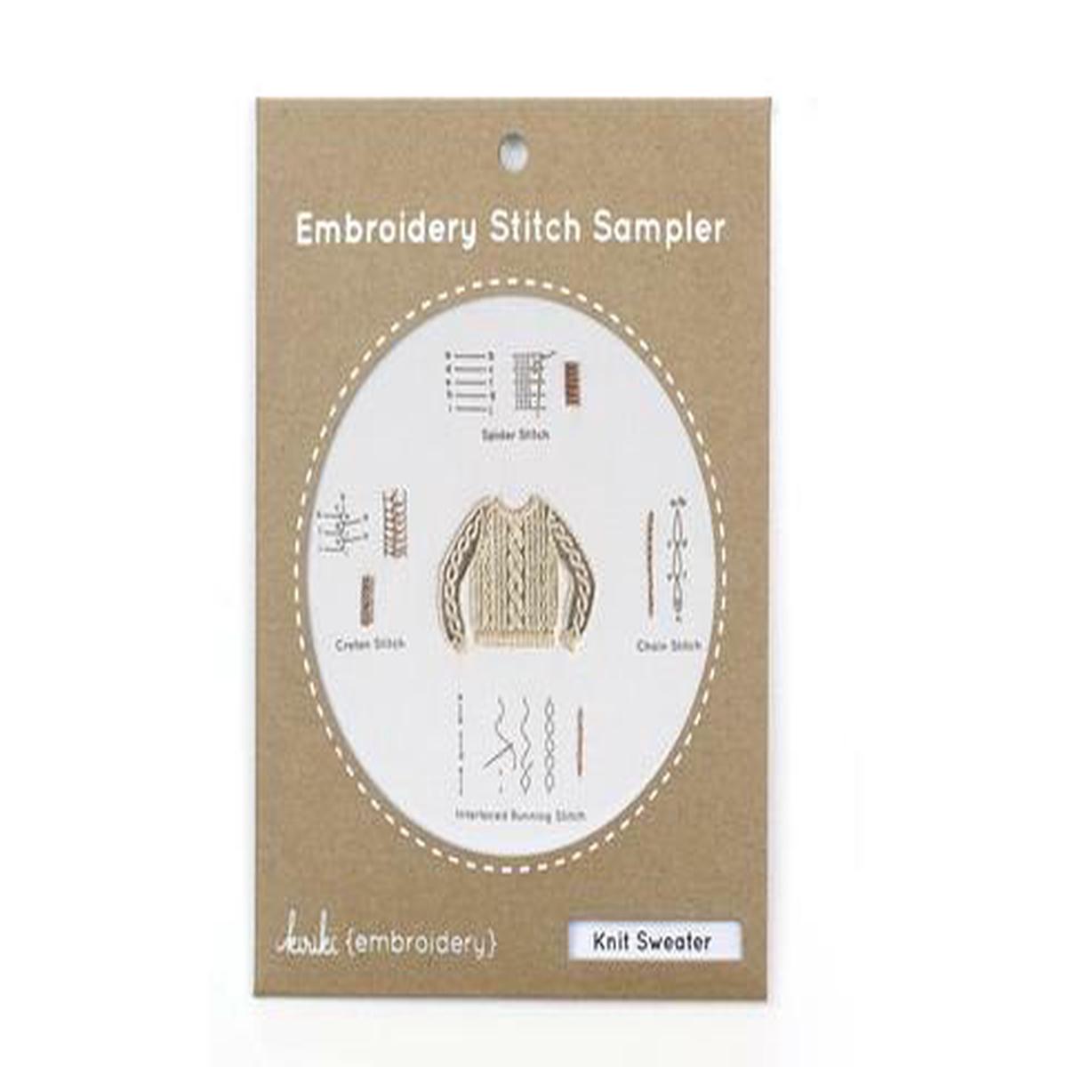 Knit Sweater: Embroidery Stitch Sampler