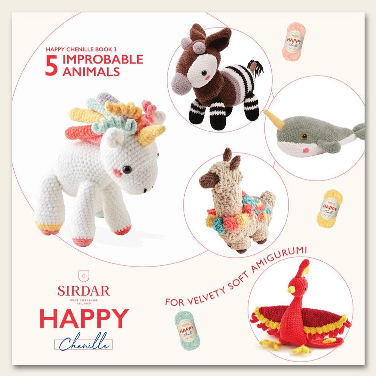 5 Improbable Animals Happy Chenille Amigurumi Book