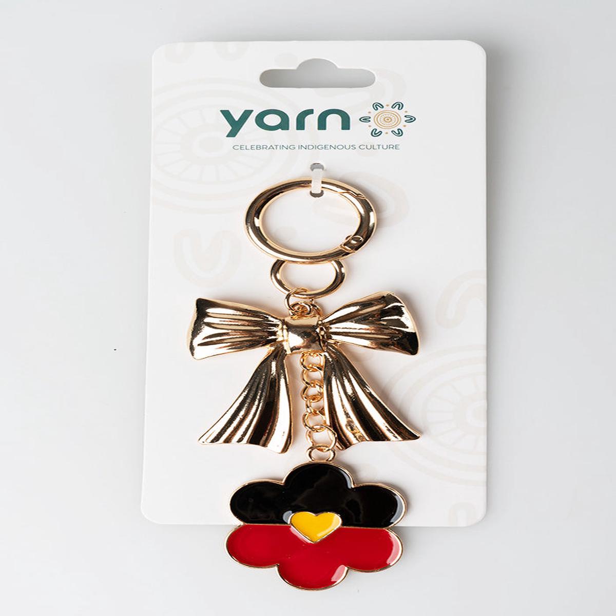 "Raise The Flag" Aboriginal Flag Flower Bag Charm