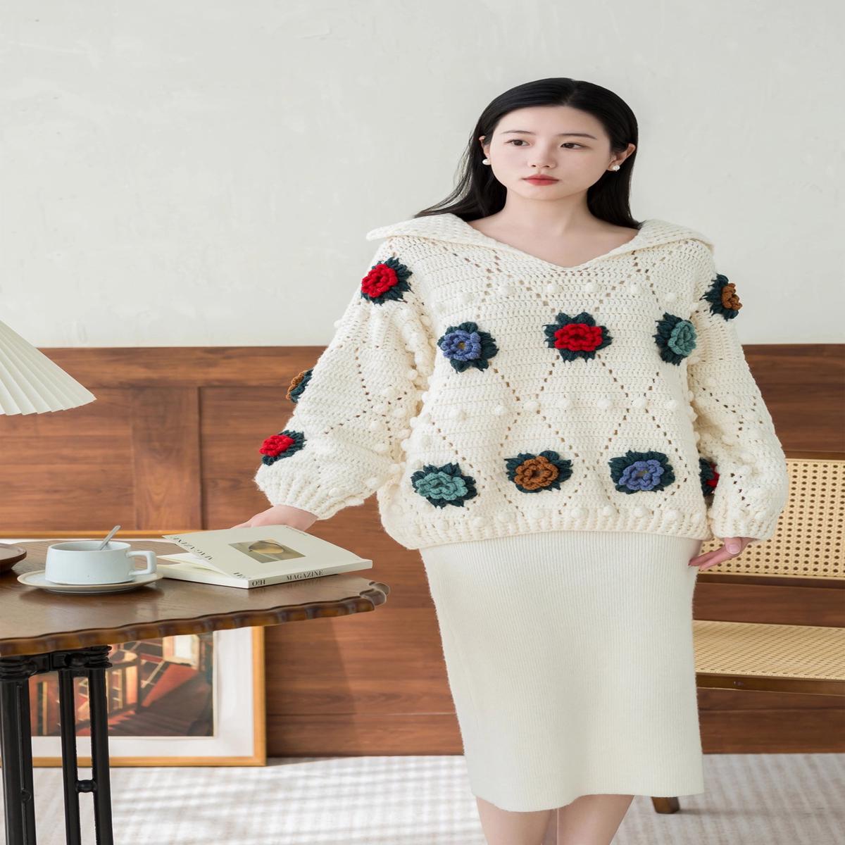 Vintage Patchwork Sweater Crochet Pattern