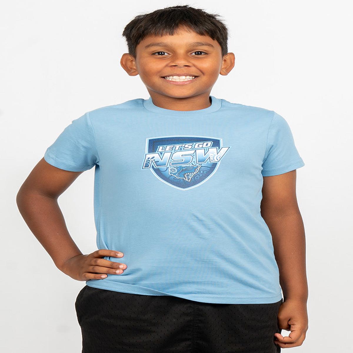 Brotherhood Shield Carolina Blue Cotton Crew Neck Kids T-Shirt