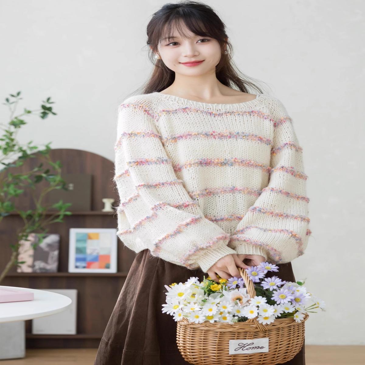 Cheese Peach Pullover Knit Pullover