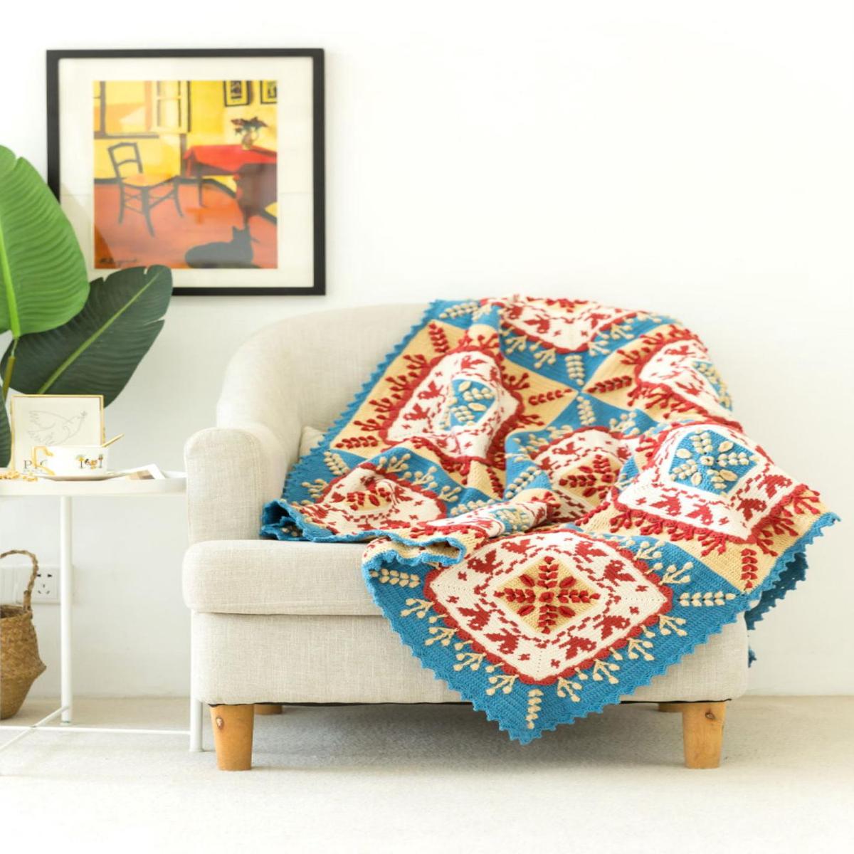 Relievo Intarsia Blanket Crochet Yarn Kit | Nodic Aesthetics Series | Susan's Family