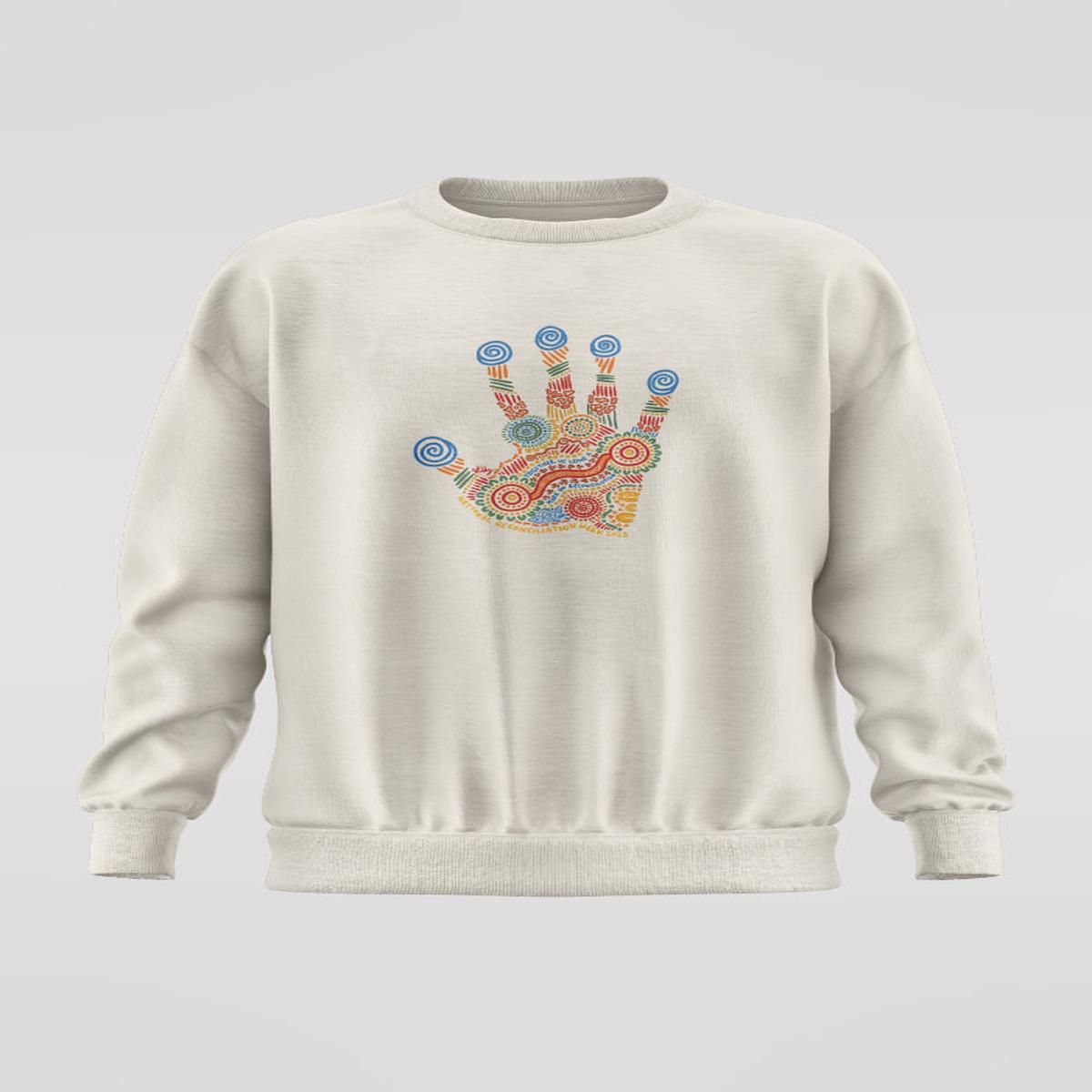 Imprint Of Change 'Reconciliation Week' Ecru Cotton Blend Crew Neck Unisex Sweatshirt