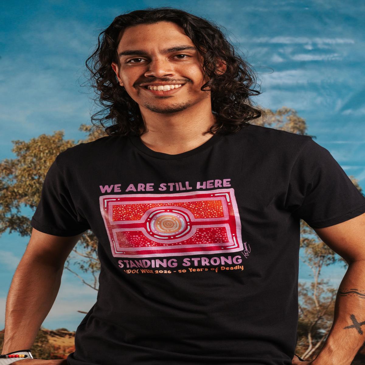 We Are Still Here NAIDOC Week 2026 Navy Cotton Crew Neck Unisex T-Shirt