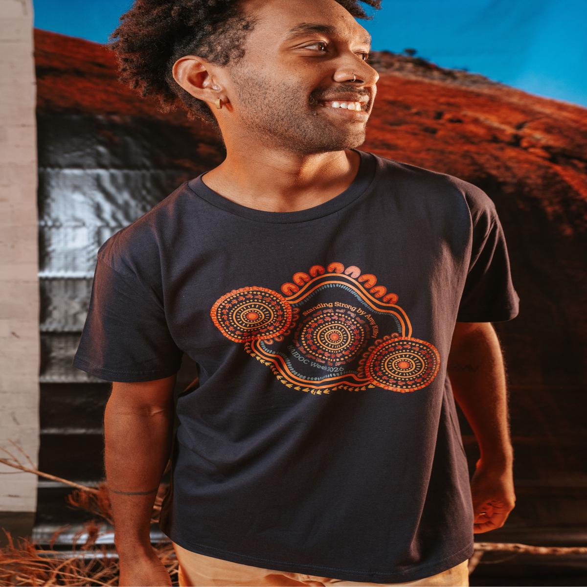 (Bulk) Standing Strong NAIDOC Week 2026 Navy Cotton Crew Neck Unisex T-Shirt