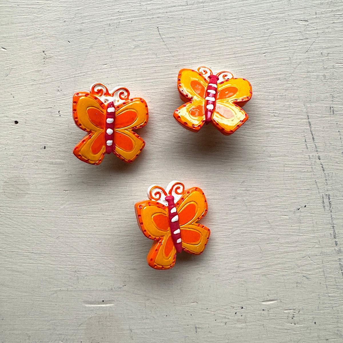 Butterfly Button L - Orange