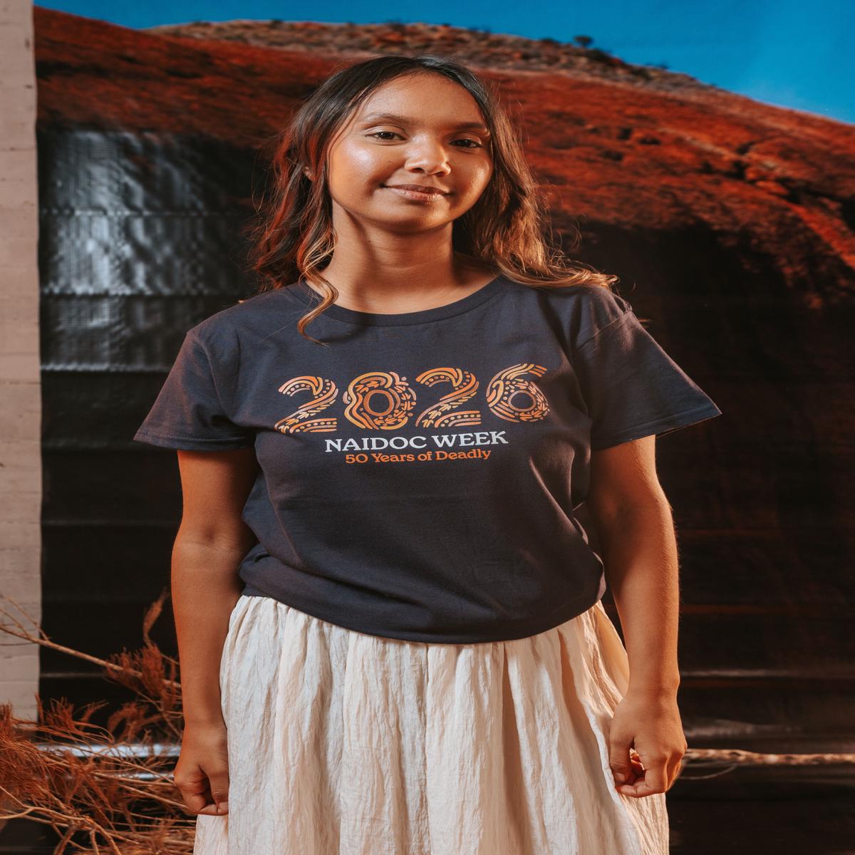 NAIDOC Week 2026 Navy Cotton Crew Neck Women's T-Shirt