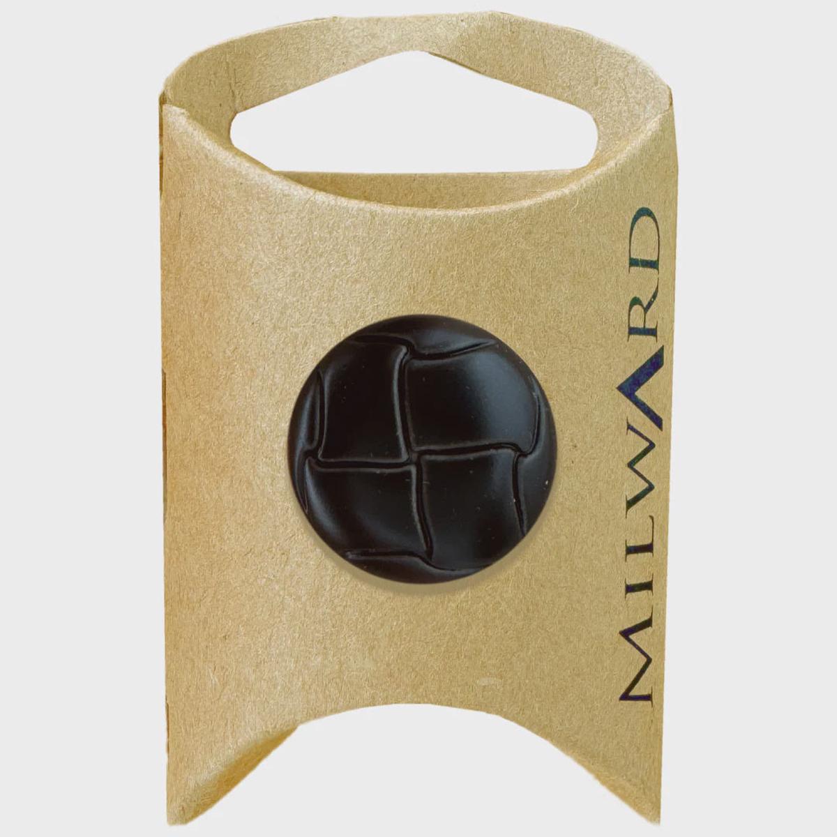 ABS Shank Faux Leather Buttons / Black (23mm)