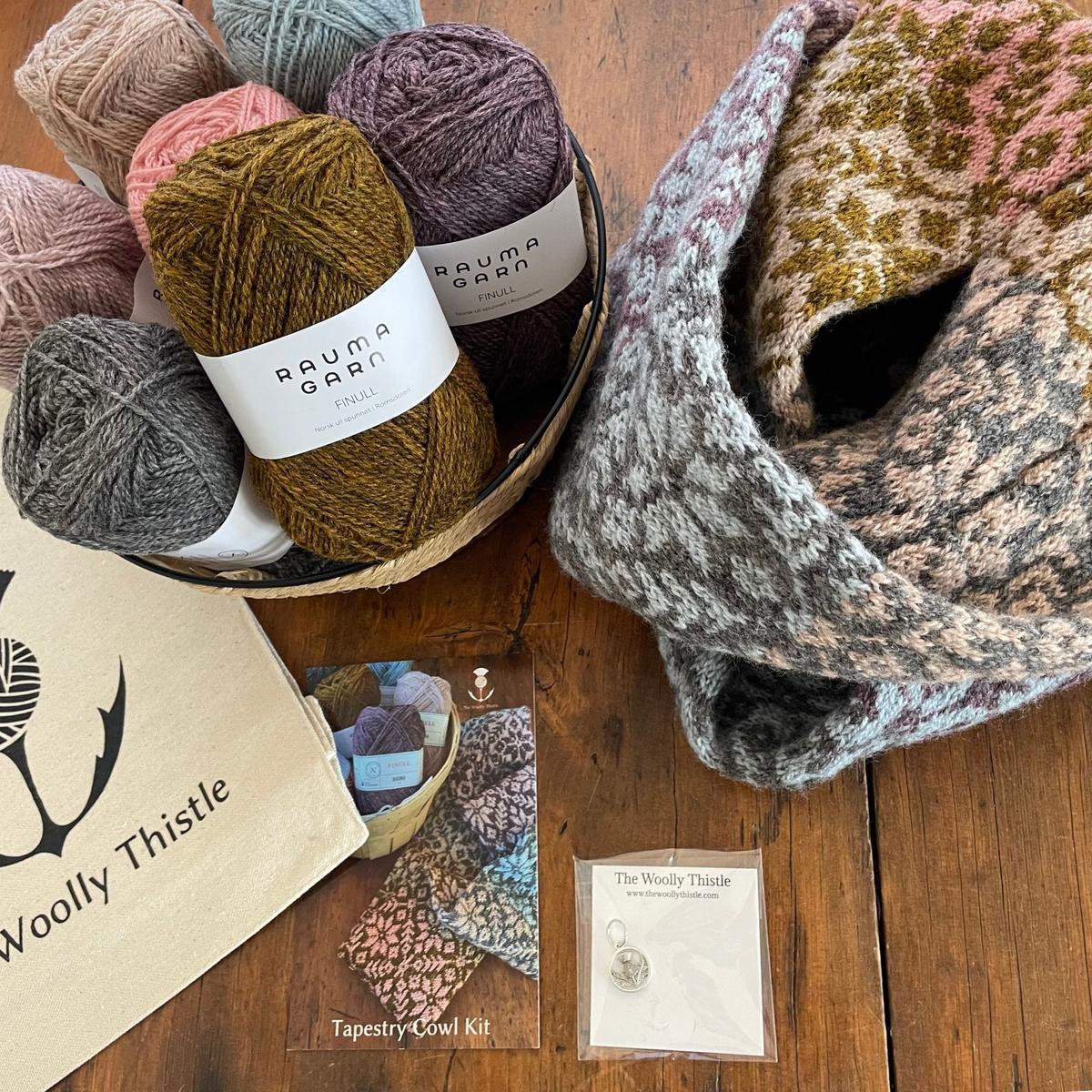 Tapestry Cowl Kit by Corinne Tomlinson in Rauma Finullgarn