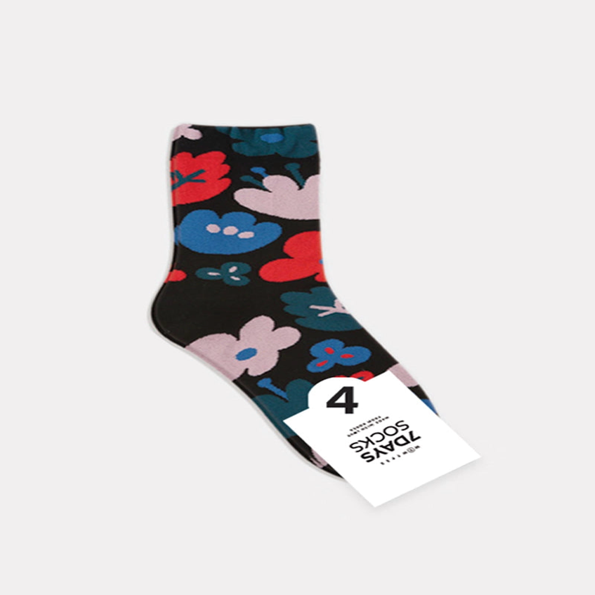 7DAYSSOCKS - Women`s Crew Flower Fleur Socks W-L-210-4