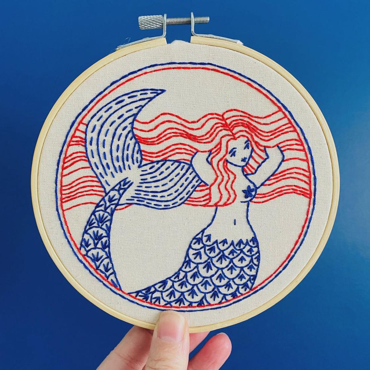 Mermaid Hair Don't Care Embroidery Kit