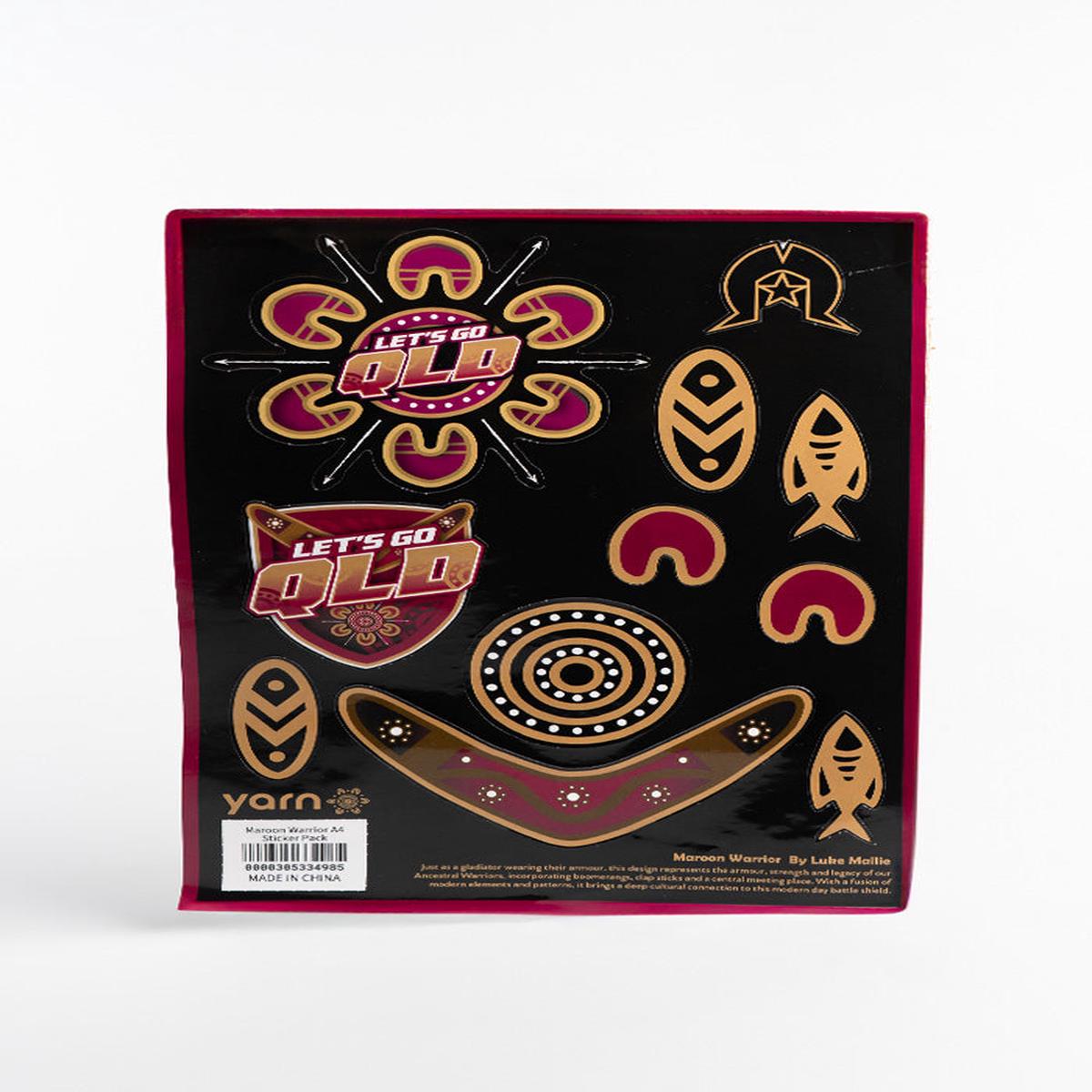 Maroon Warrior A4 Sticker Pack (3 Pack)