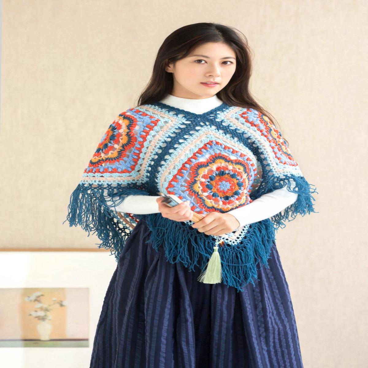 Tuanhua Reversible Poncho Crochet Pattern