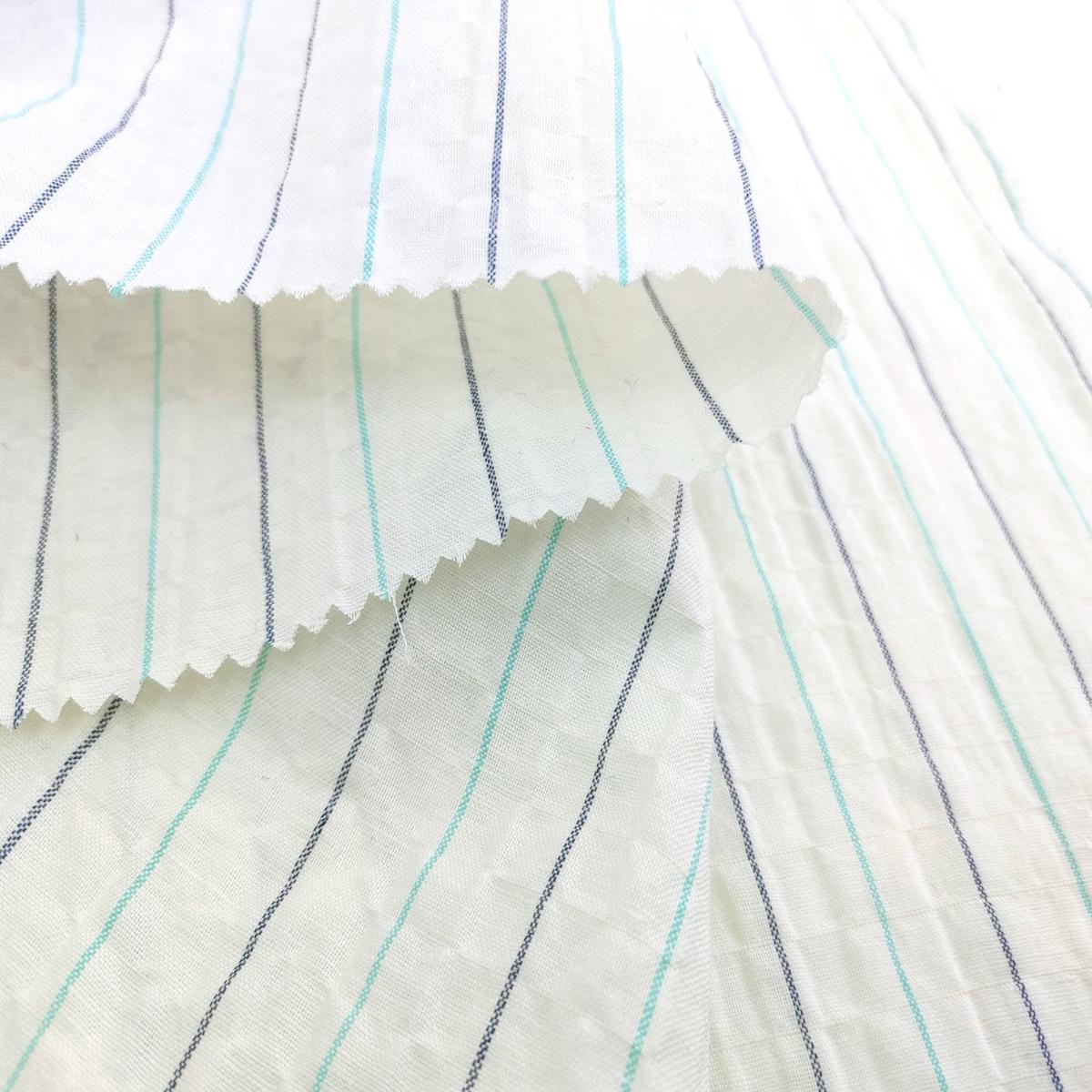 Wrinkled Charm Linen Blend with Striped Elegance Fabric 472