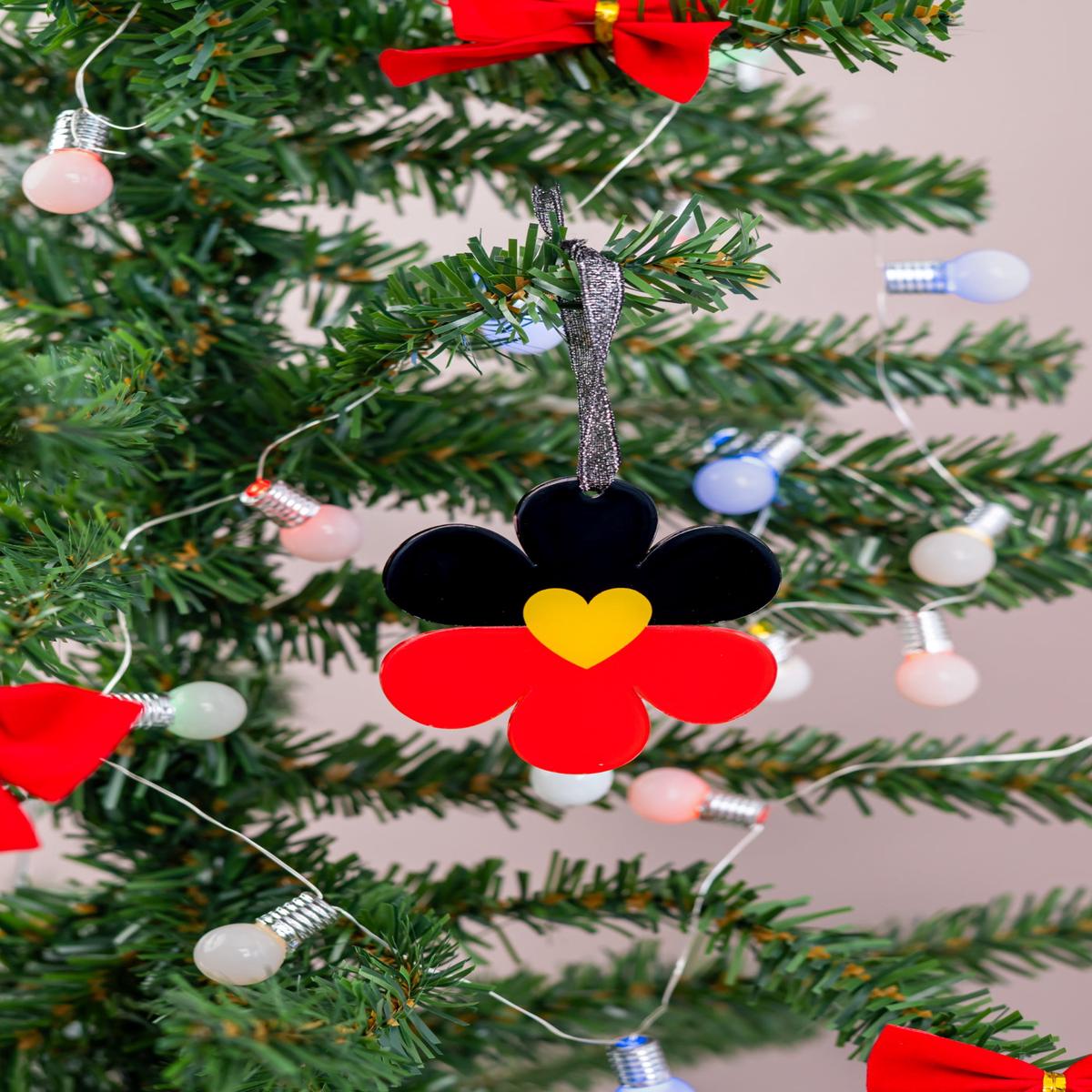 "Raise The Flag" Aboriginal Flag Flower Acrylic Ornament