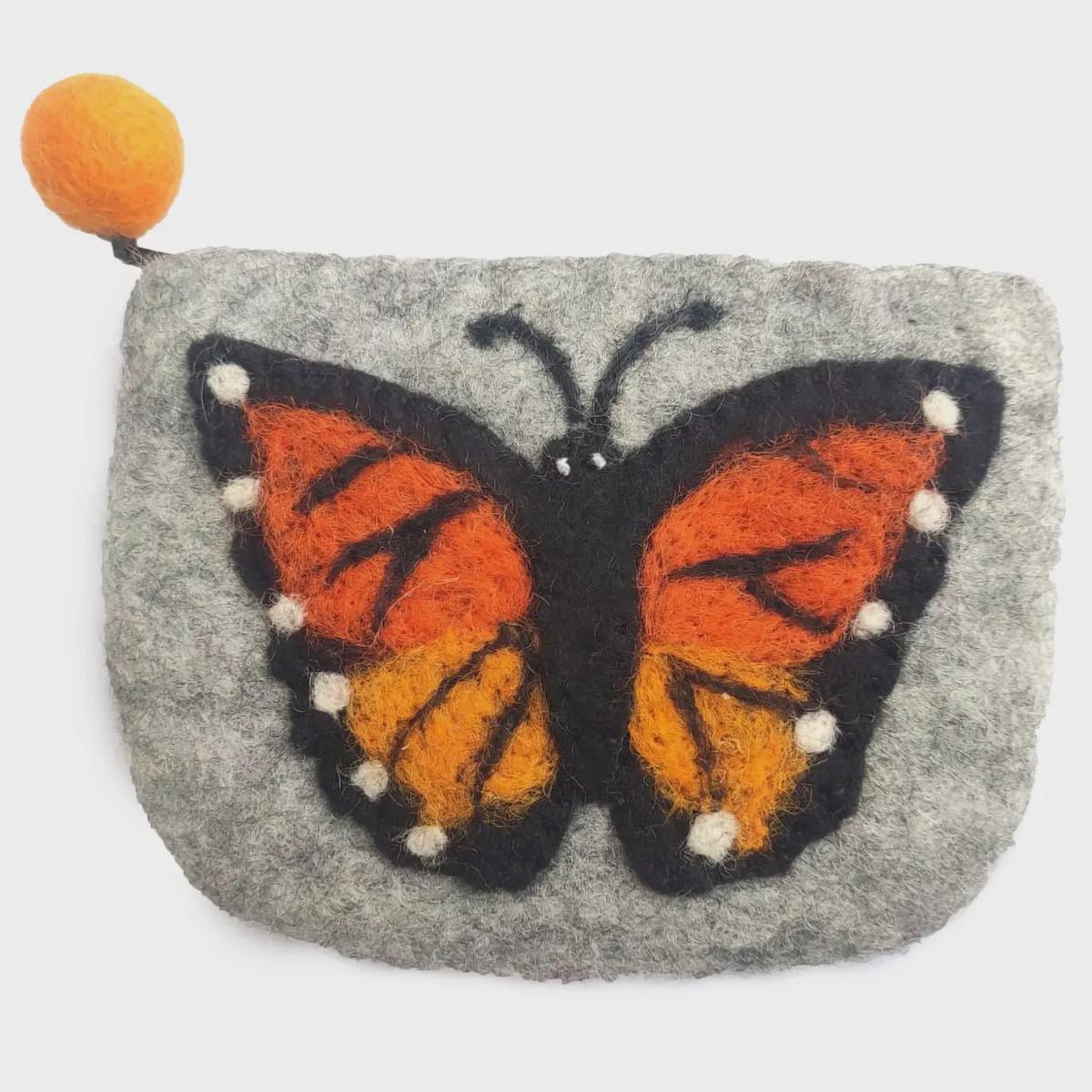 Monarch Butterfly Felt Notions Bag