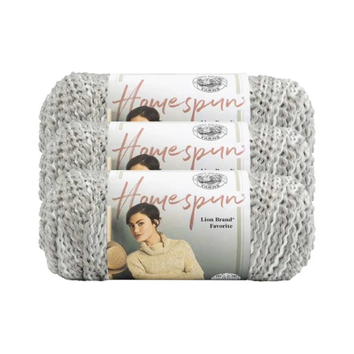 (3 Pack) Lion Brand Yarn 790-600C Homespun  Bulky Yarn, Clouds