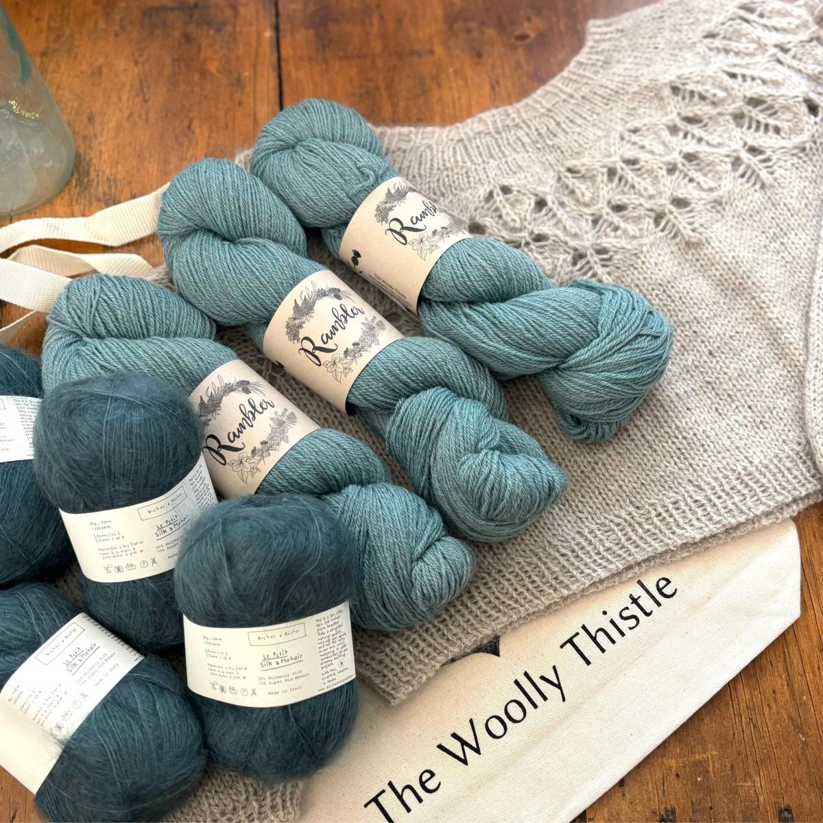 Love Note in Rambler and Biches & Bches Le Petit Silk & Mohair by Tin Can Knits