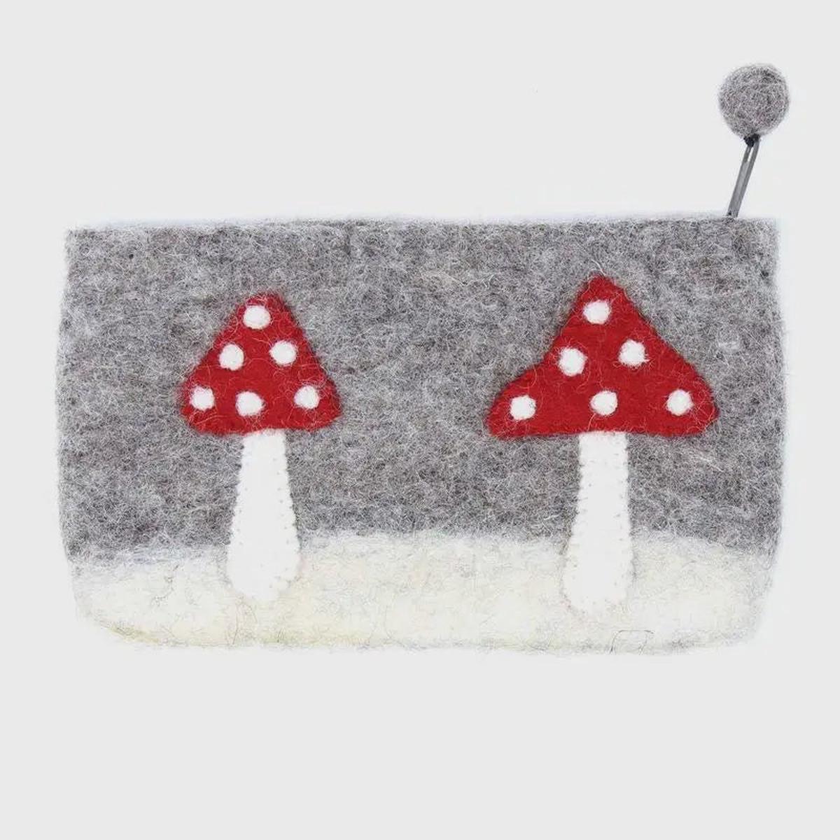 Mushrooms Felt Notions Bag