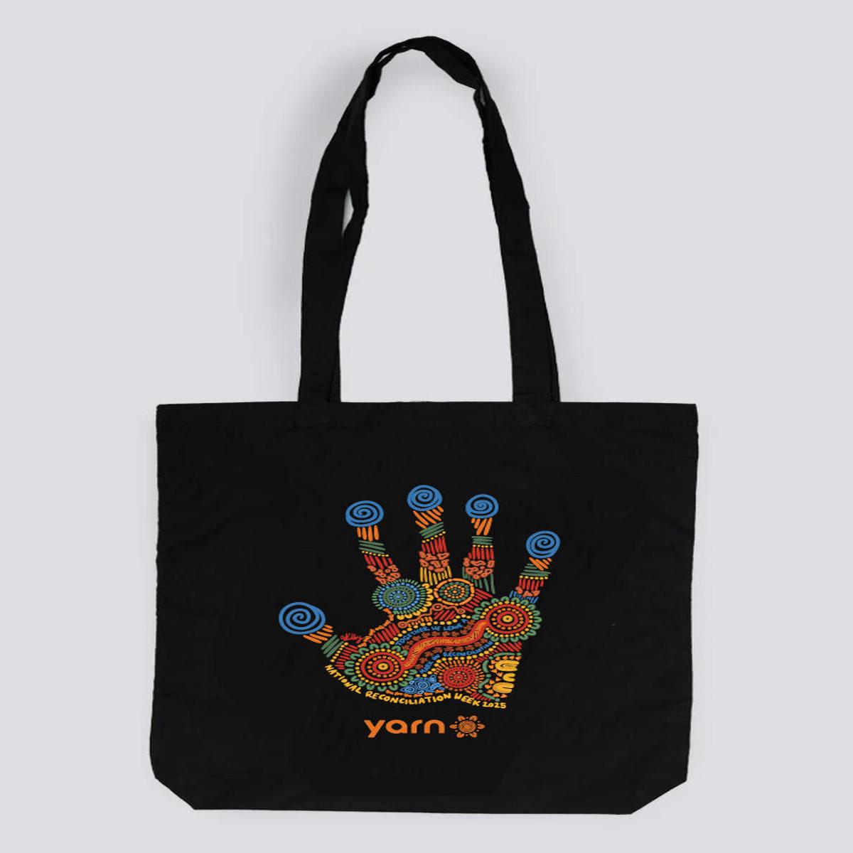 Imprint Of Change 'Reconciliation Week' Black Long Handle Cotton Tote Bag