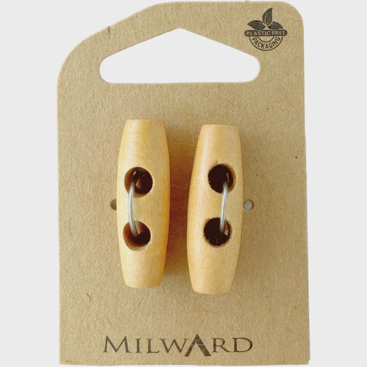 Wooden Toggle Buttons / Tan (30mm)