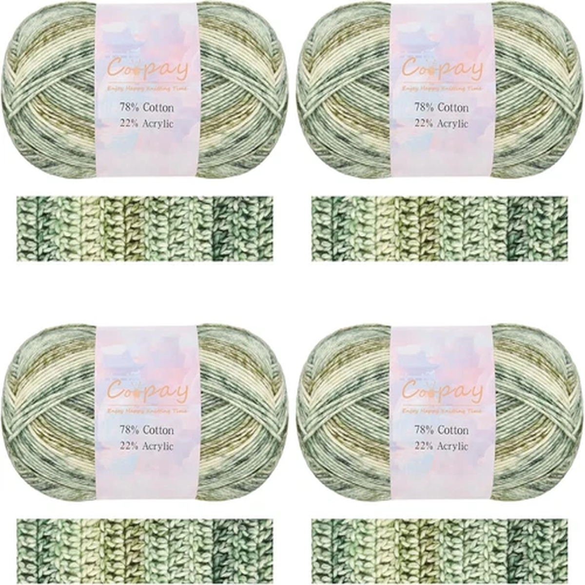 Yarn for Crocheting Knitting, Gradient Yarn Cake, 4 Pack  3.53Oz - 284Yds - 78