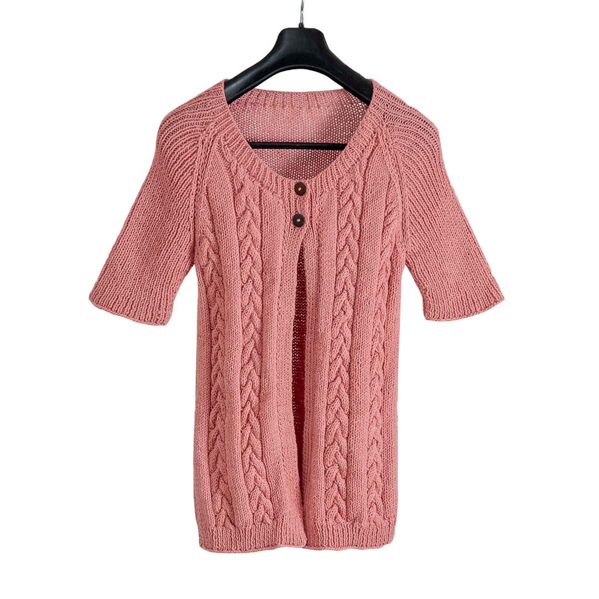Organic Wool |  Cardigan | Dark Salmon