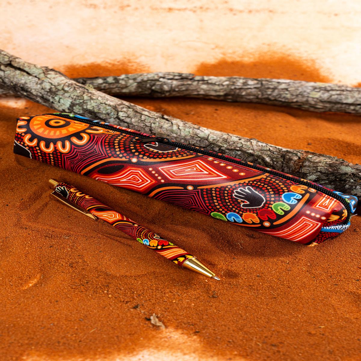 Gadi NAIDOC 2026 Small Rectangular Pencil Case with Steel Pen