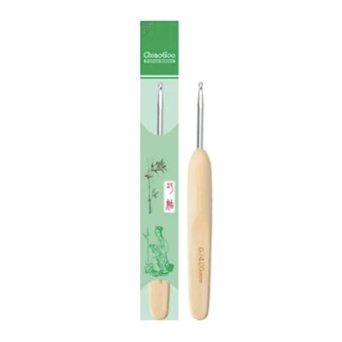 ChiaoGoo Metal Head Crochet Hook, Natural Bamboo *
