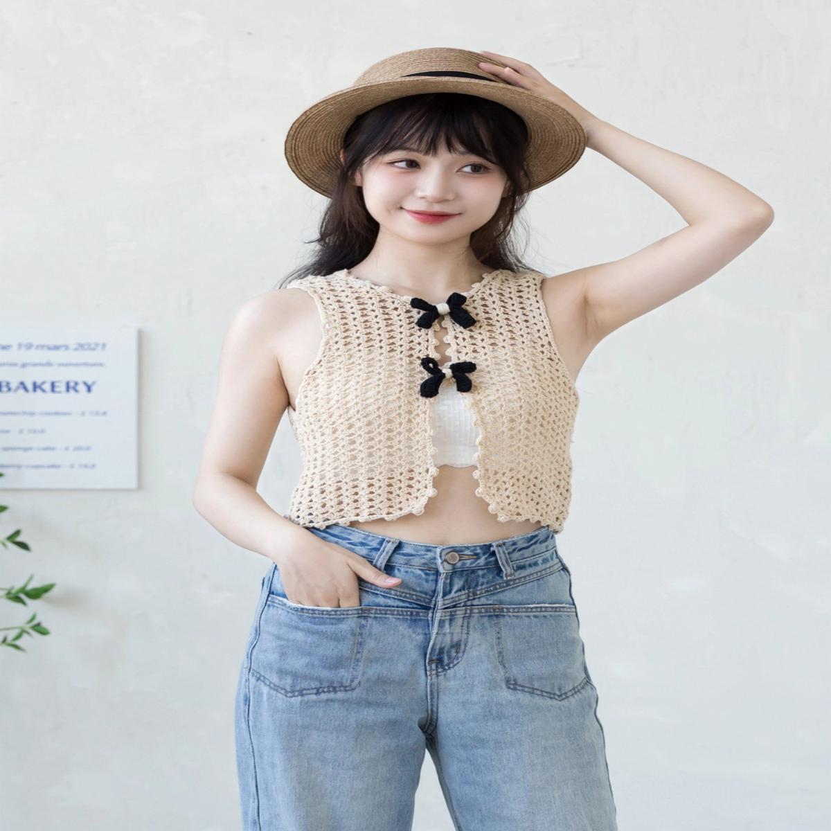 Bowtie Reverse Vest Crochet Yarn Kit