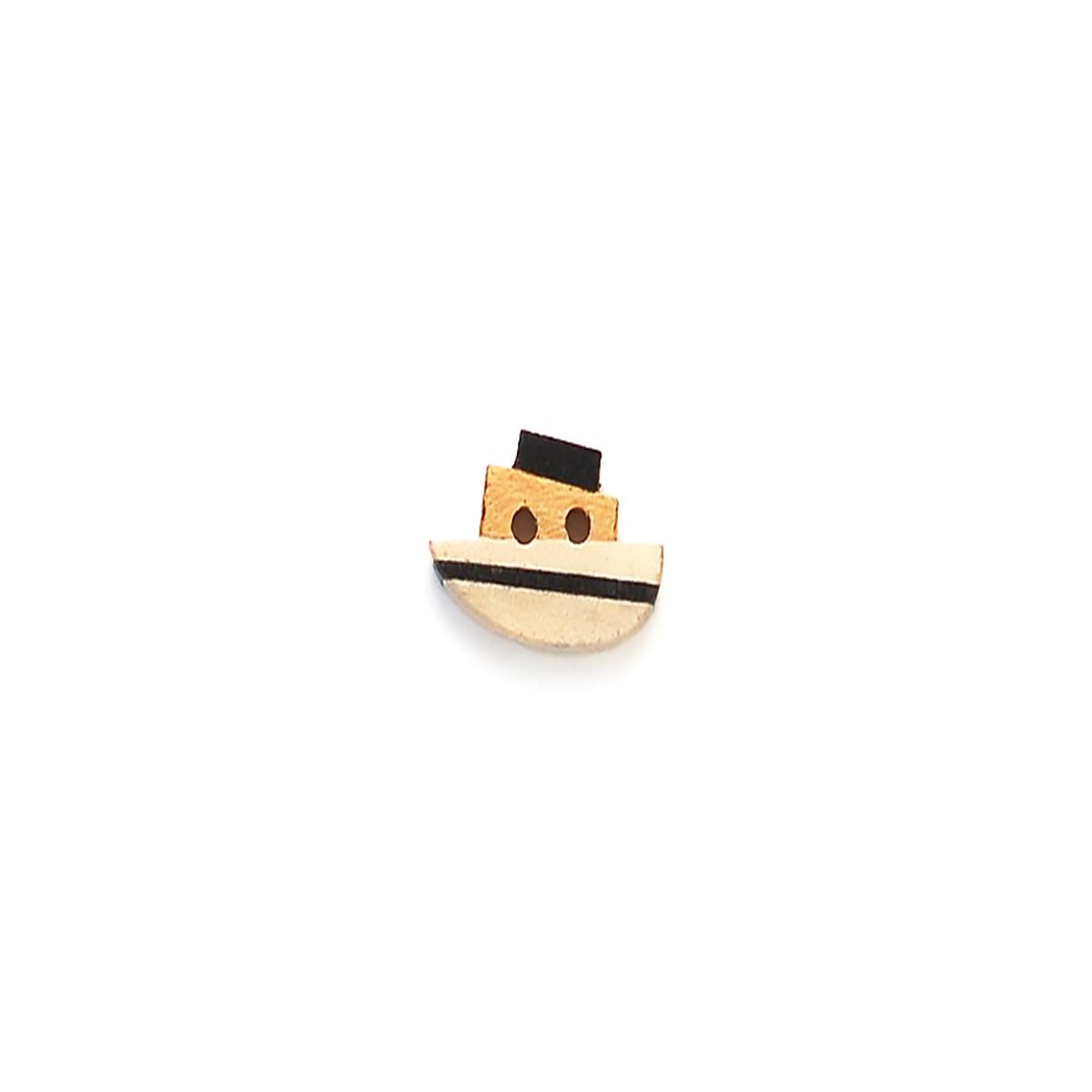 Wooden Tugboat Button
