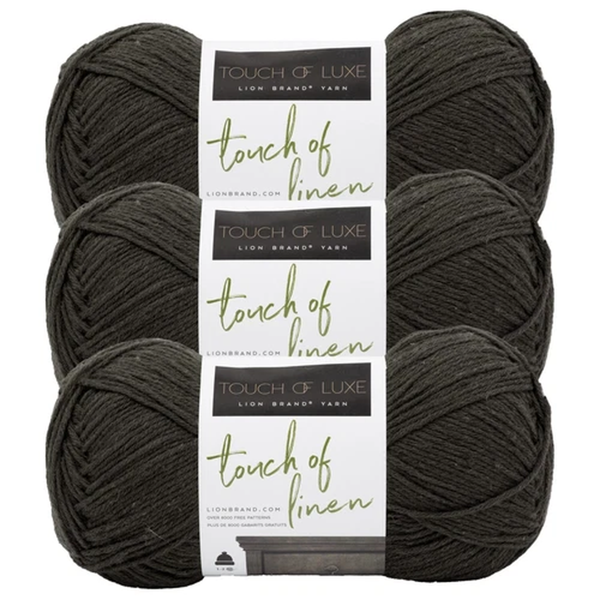 (3 Pack) Lion Brand Yarn 682-174S Touch Of Linen Yarn, Cypress