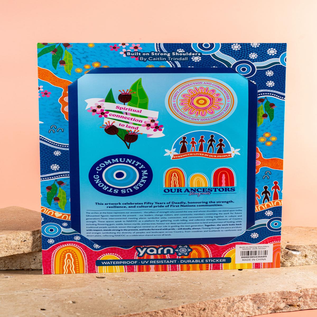 Built on Strong Shoulders NAIDOC 2026 Sticker