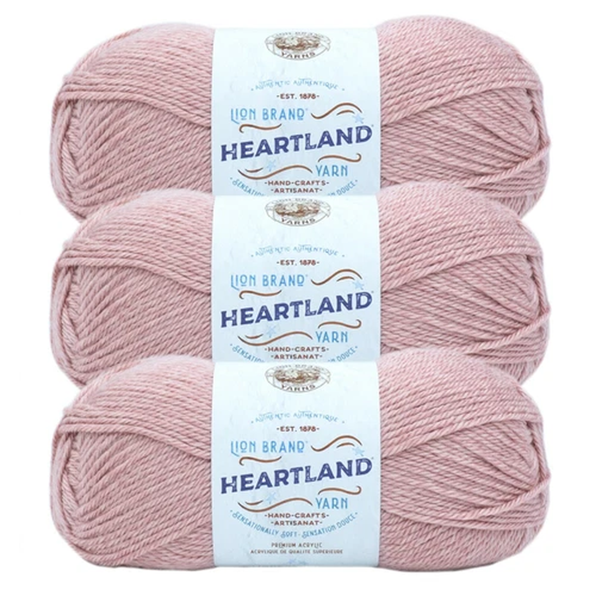 (3 Pack) Lion Brand Yarn 136-140Q Heartland Worsted Weight  Yarn, Capitol Reef