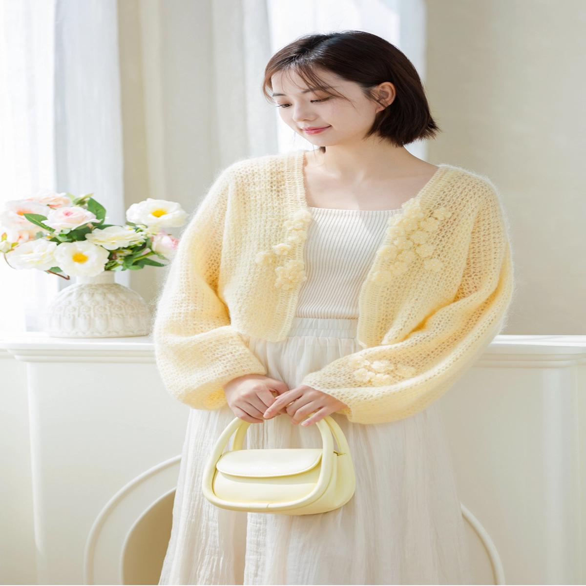 Crescent Moon Cardigan Crochet Yarn Kit