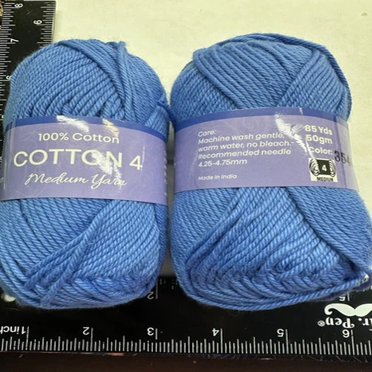 Yarn 100% Cotton Thread Art Lot of 2 50g Skeins total 170yd Solids