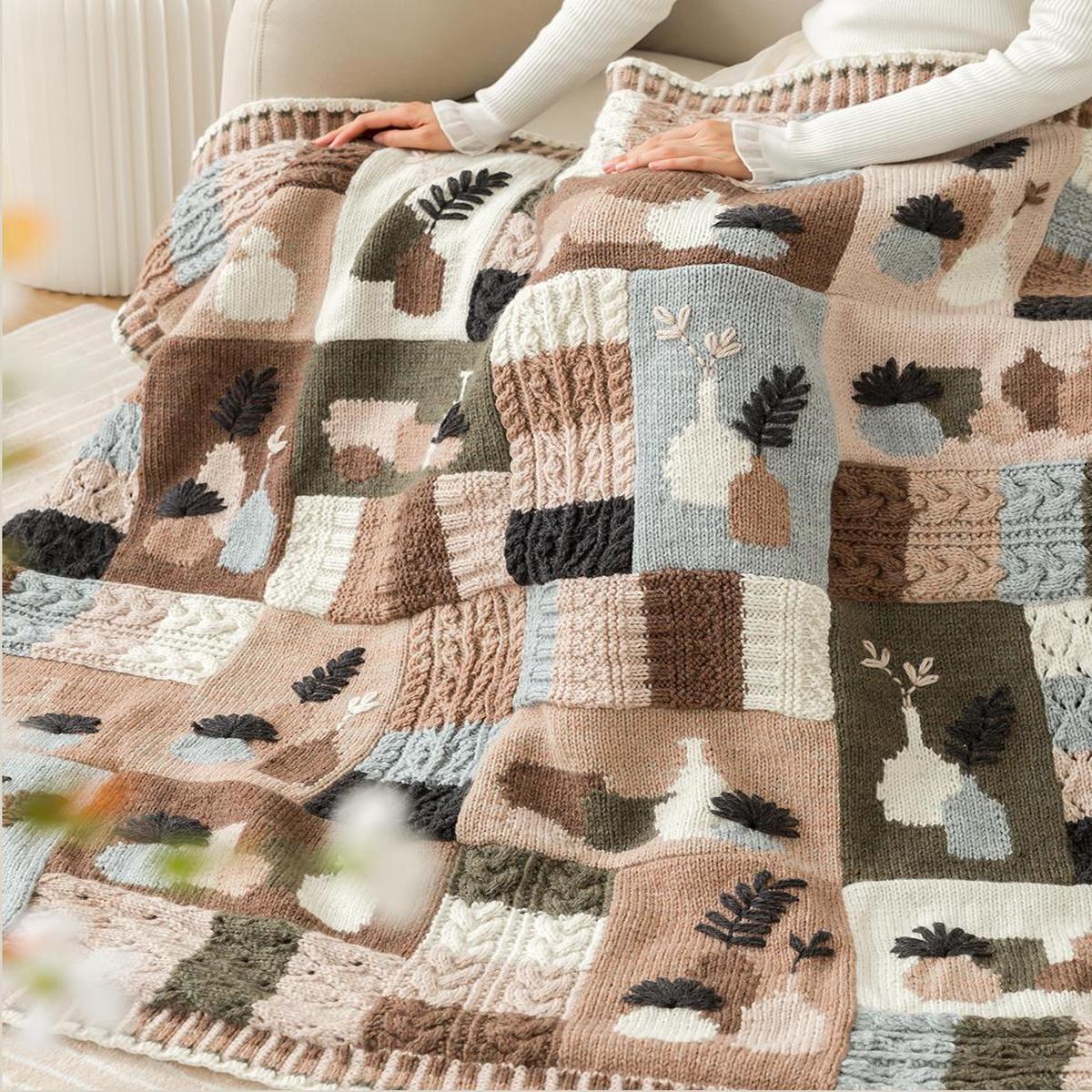 Mog Mosaic Blanket Knit Yarn Kit