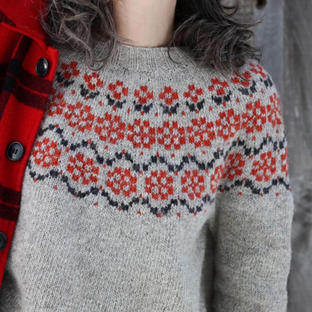 Springerle Pullover by Amy Christoffers in Lichen & Lace Rustic Heather Sport