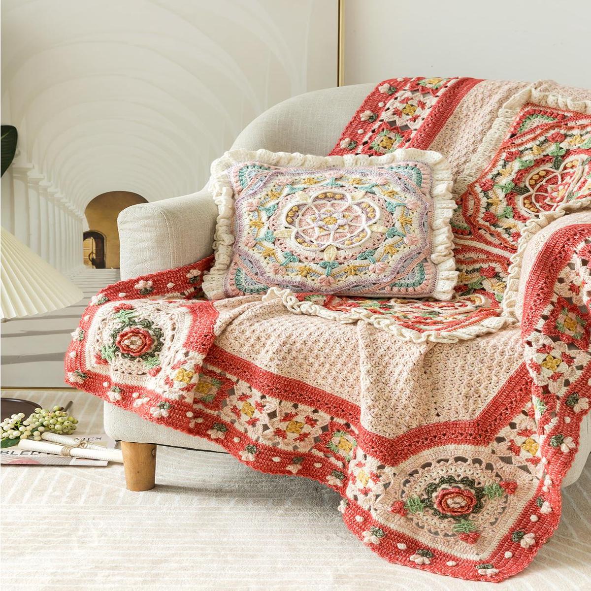 Tudor Rose Blanket Crochet Yarn Kit