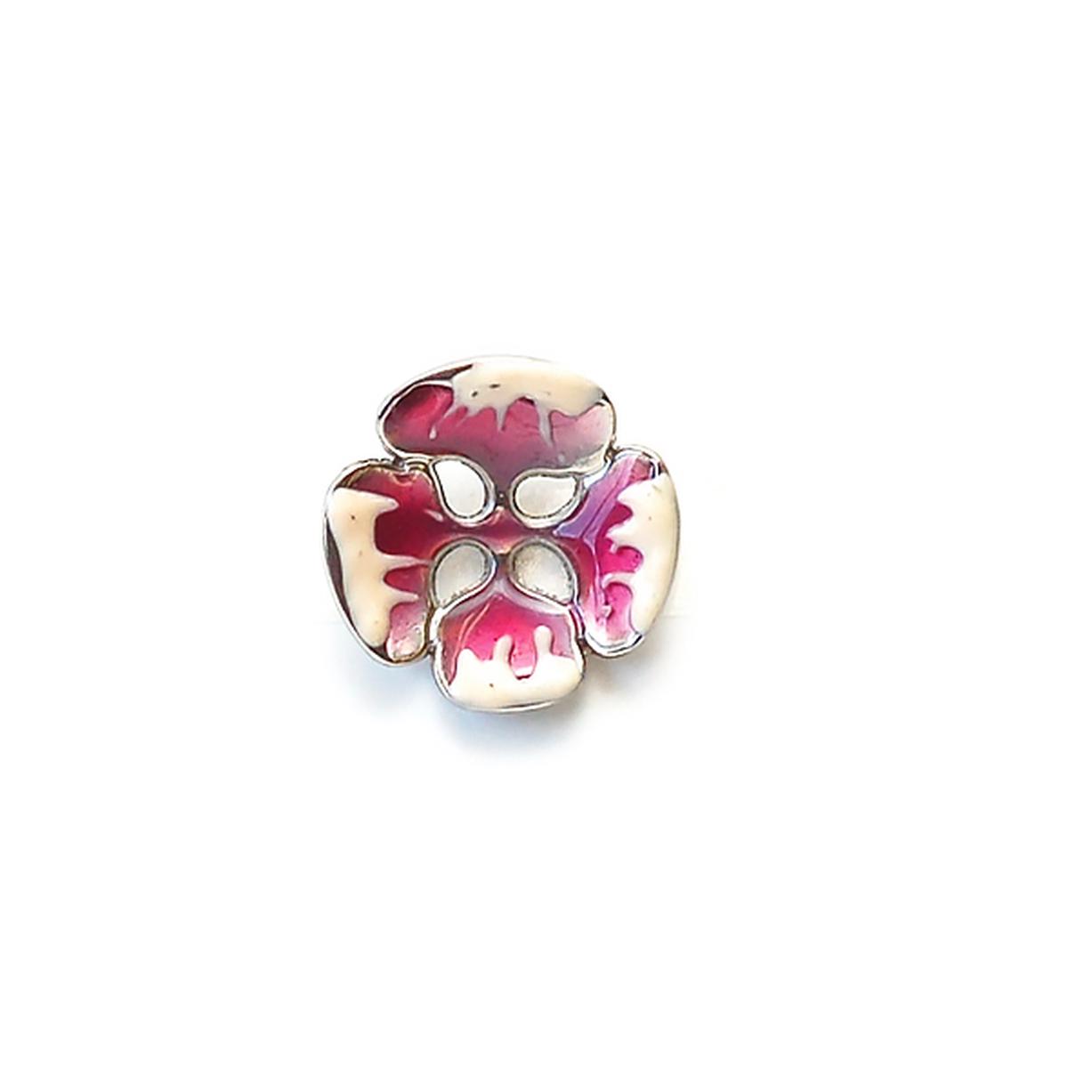 Flower Buttons - Metal and Enamel