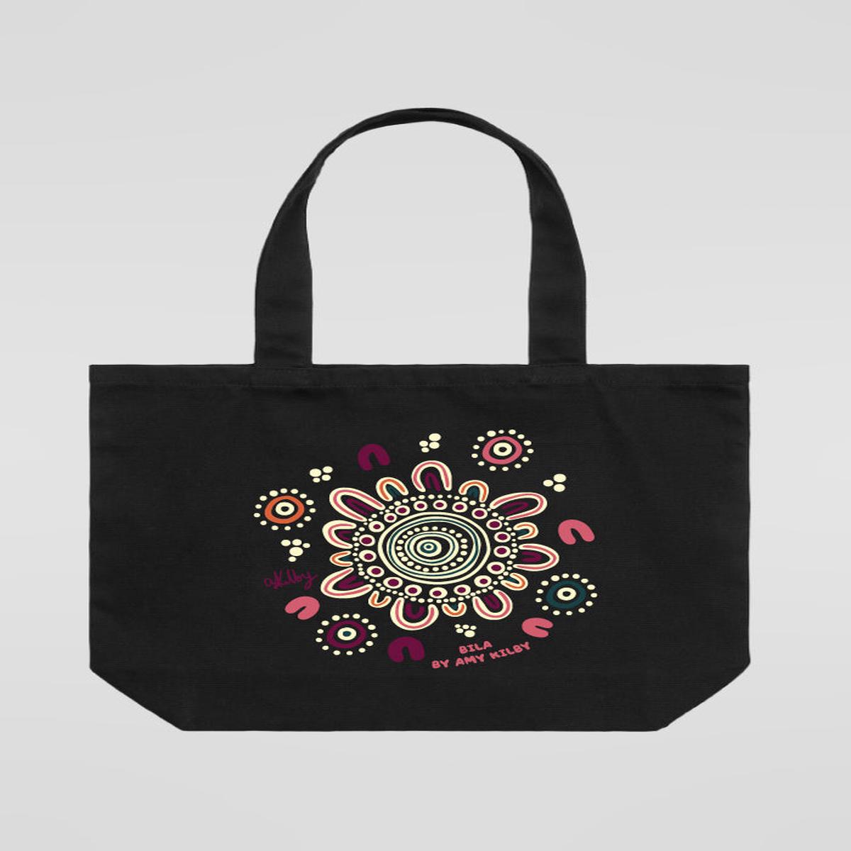 Bila Black Cotton Canvas Carry Bag