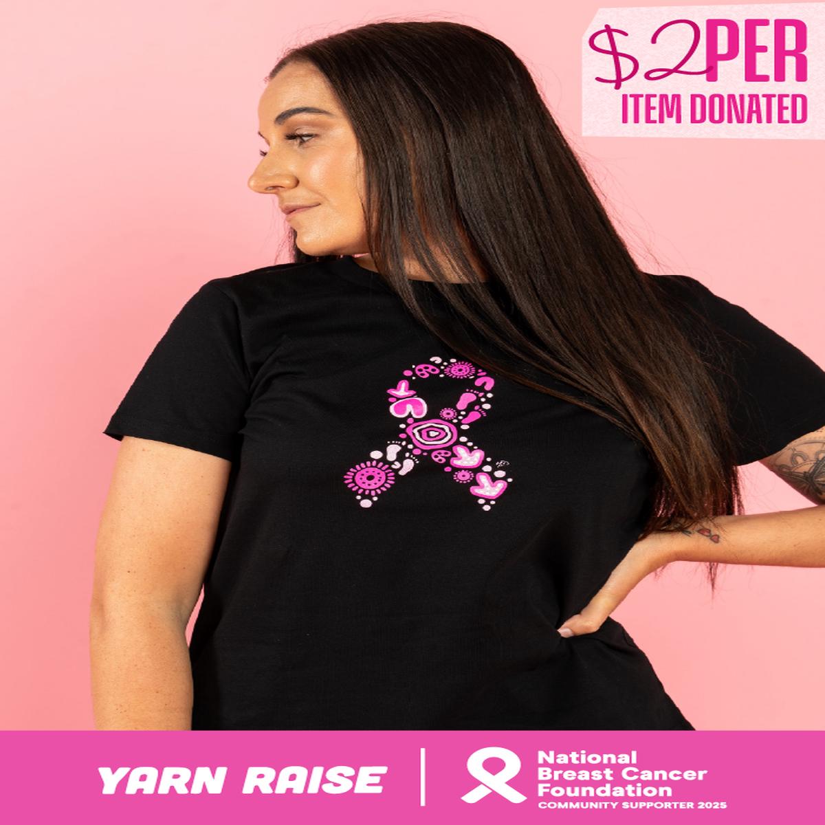 Sacred Women's Way Ribbon Black Cotton Crew Neck Women's T-Shirt