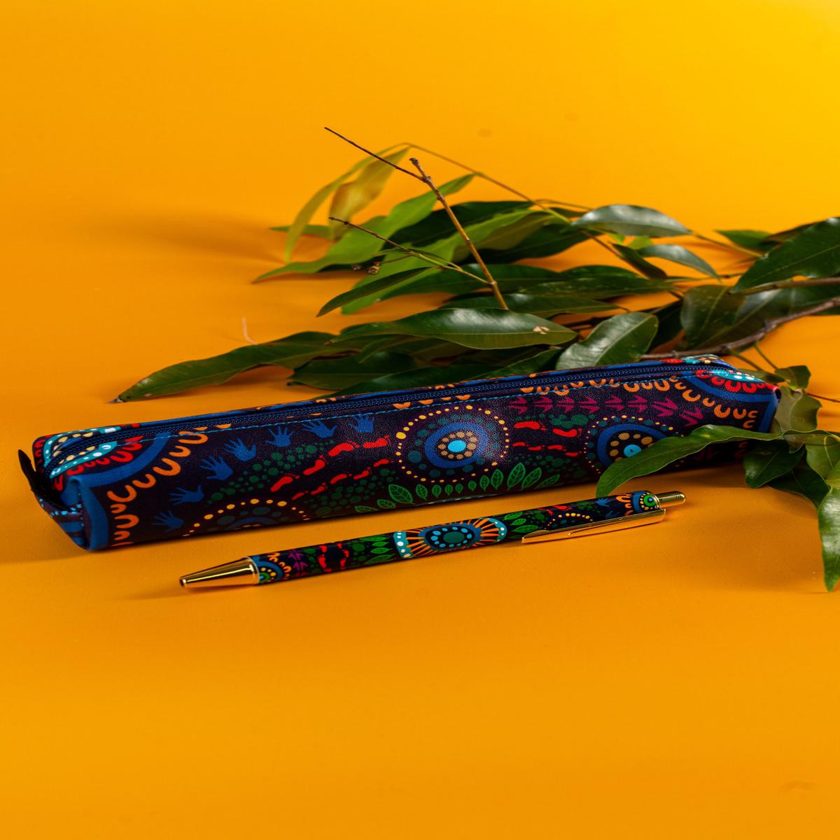An Abundance of Culture NAIDOC 2026 Small Rectangular Pencil Case with Steel Pen