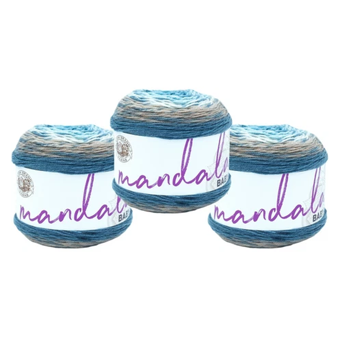 (3 Pack) Lion Brand Yarn 526-204BA Mandala Baby Yarn, Wishing Well